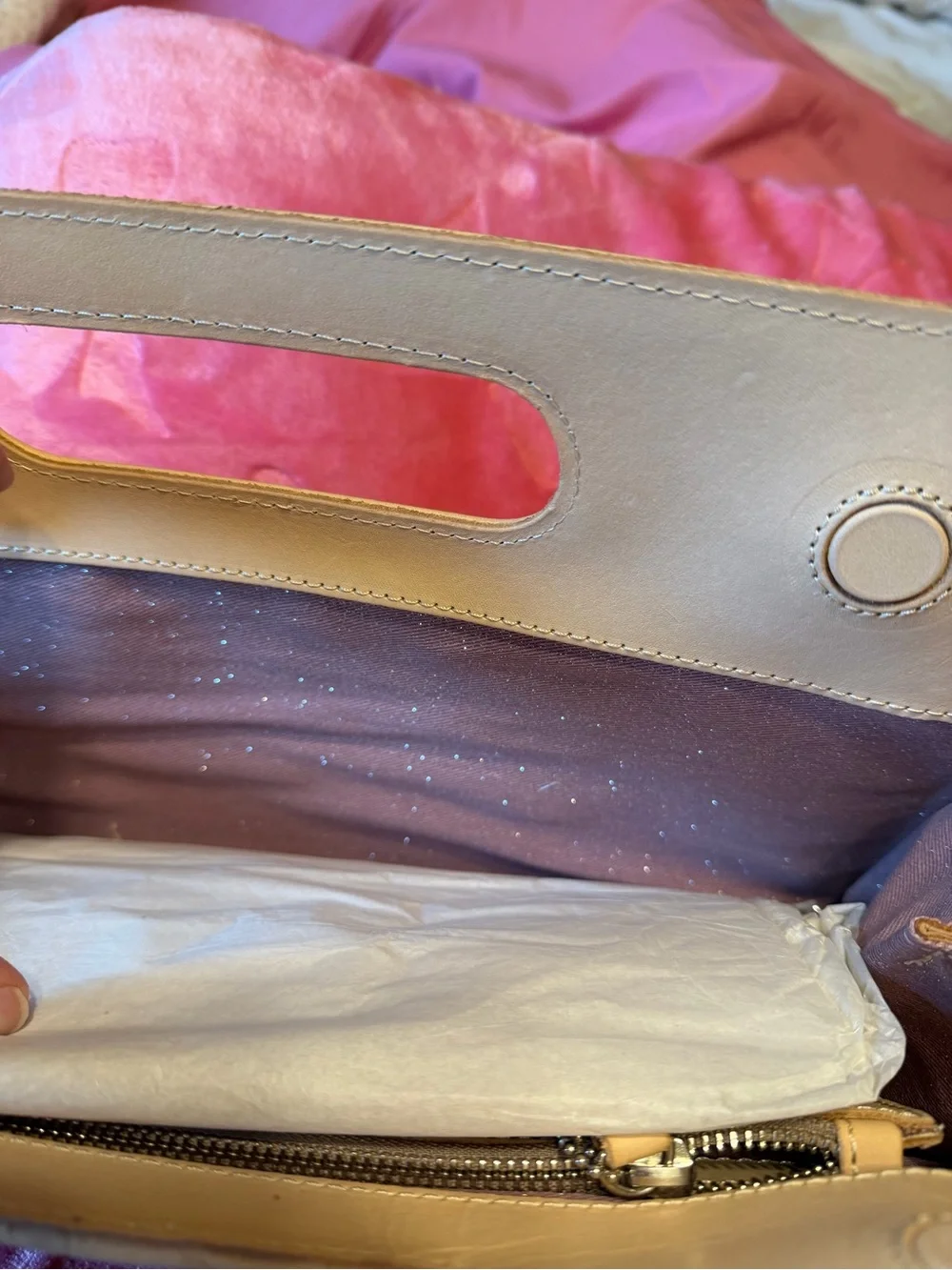 Consuela Brown Floral Embroidered Clutch with Pink & Yellow Accents